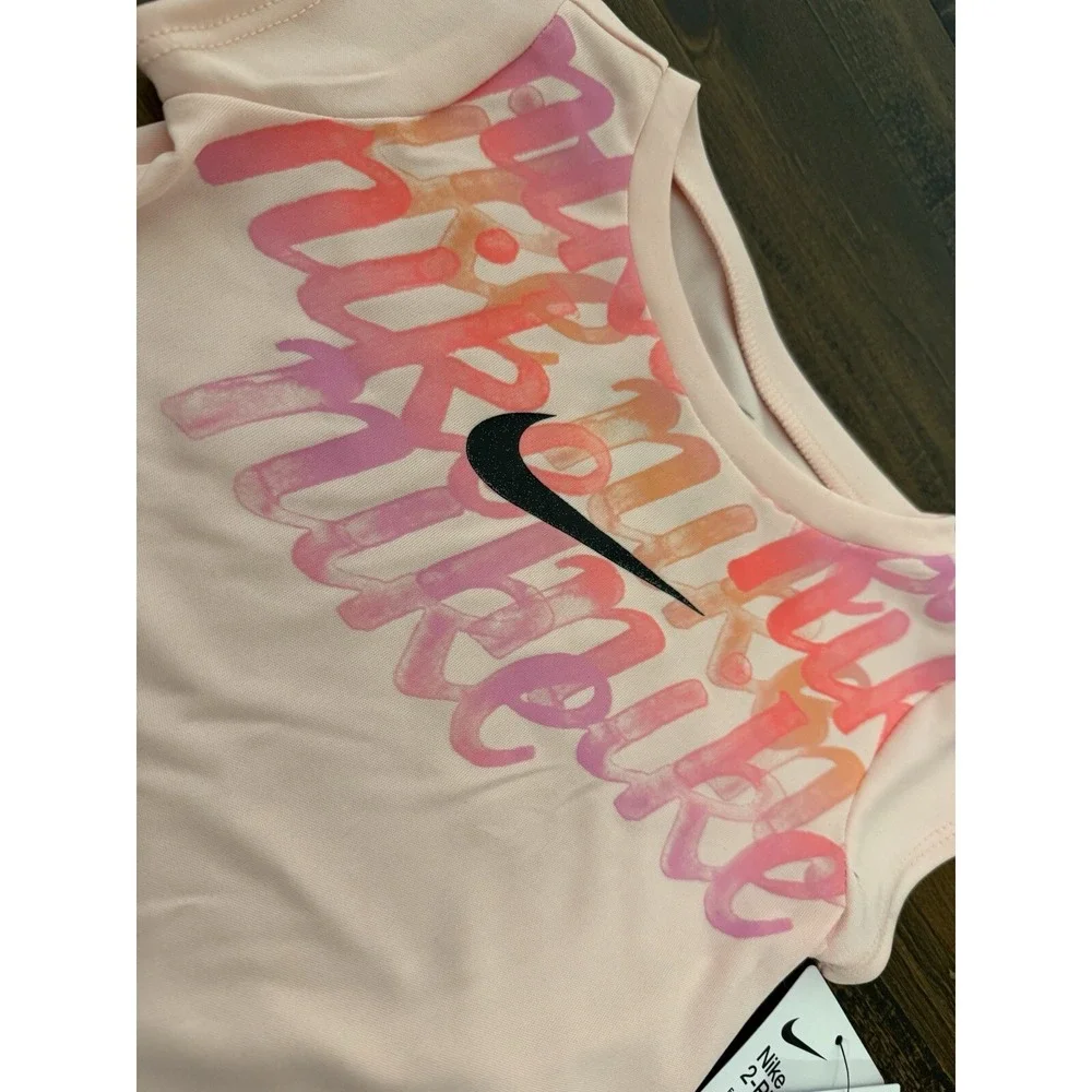 New Nike Baby Girl's Dri-FIT Logo T-Shirt Sz 18 Pink New Toddler Read NWT